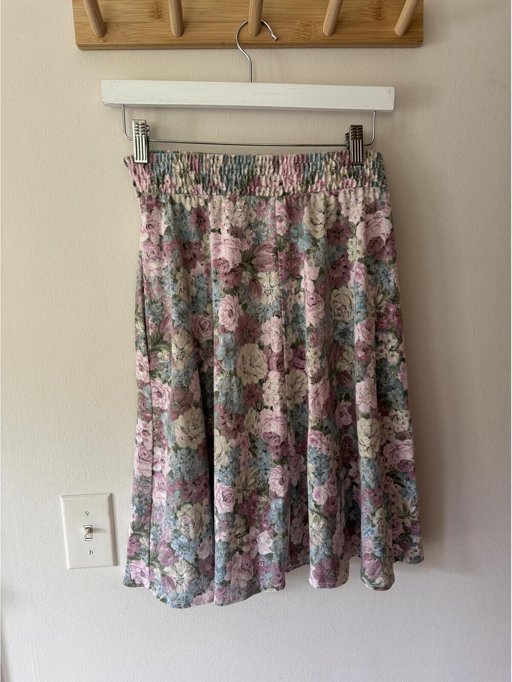 Vintage Floral Midi Skirt
